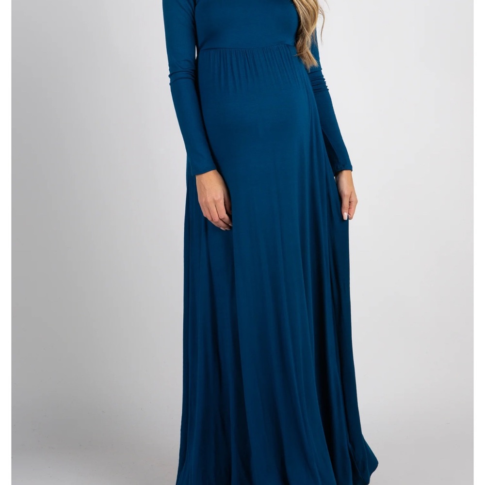 Pinkblush Navy Long Sleeve Maternity Gown